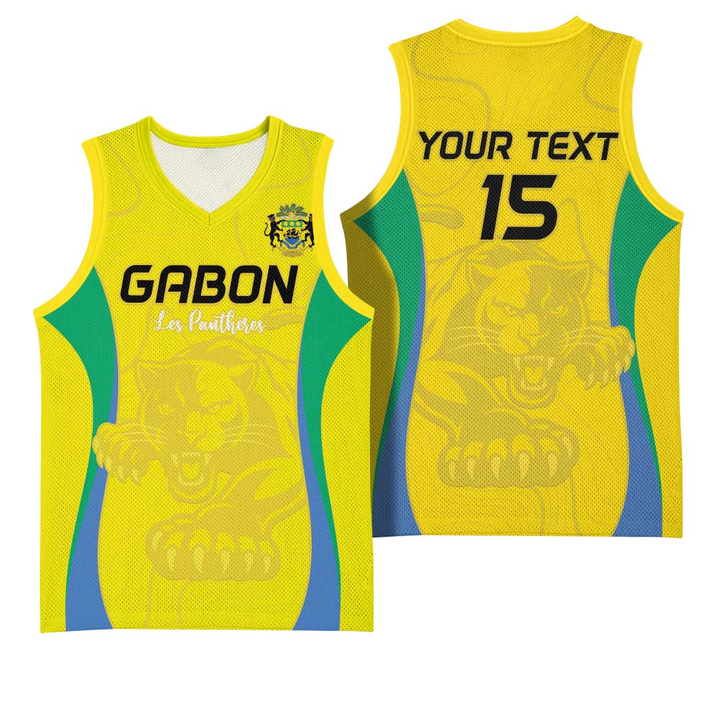 Custom Gabon Football Basketball Jersey Go Champions Les Pantheres - Wonder Print Shop