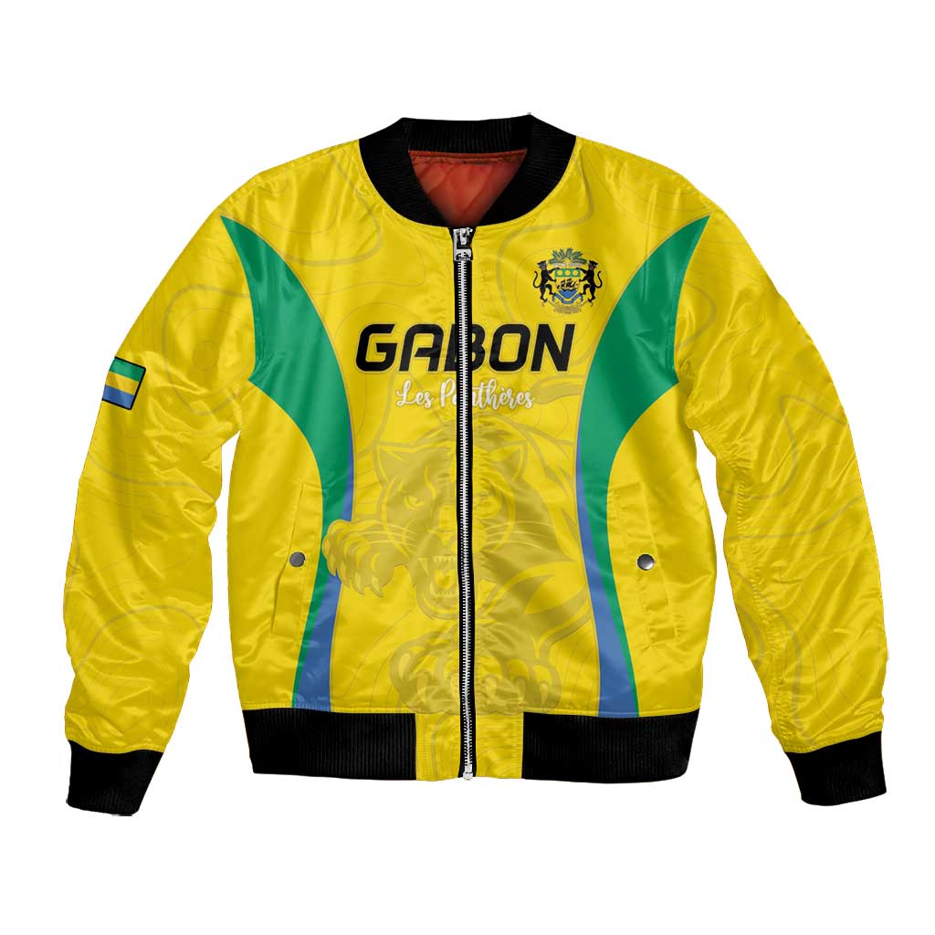 Custom Gabon Football Bomber Jacket Go Champions Les Pantheres - Wonder Print Shop