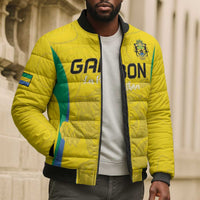 Custom Gabon Football Bomber Puffer Jacket Go Champions Les Pantheres - Wonder Print Shop