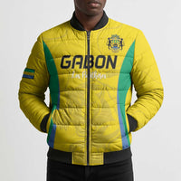Custom Gabon Football Bomber Puffer Jacket Go Champions Les Pantheres - Wonder Print Shop