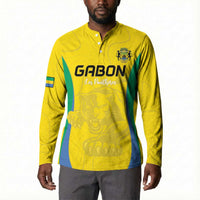 Custom Gabon Football Button Sweatshirt Go Champions Les Pantheres