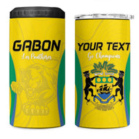 Custom Gabon Football 4 in 1 Can Cooler Tumbler Go Champions Les Pantheres - Wonder Print Shop