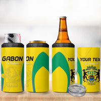 Custom Gabon Football 4 in 1 Can Cooler Tumbler Go Champions Les Pantheres - Wonder Print Shop