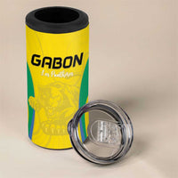 Custom Gabon Football 4 in 1 Can Cooler Tumbler Go Champions Les Pantheres - Wonder Print Shop