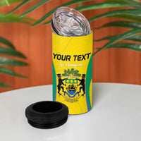 Custom Gabon Football 4 in 1 Can Cooler Tumbler Go Champions Les Pantheres - Wonder Print Shop