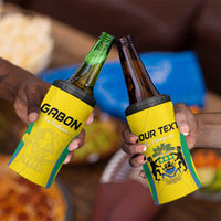 Custom Gabon Football 4 in 1 Can Cooler Tumbler Go Champions Les Pantheres - Wonder Print Shop