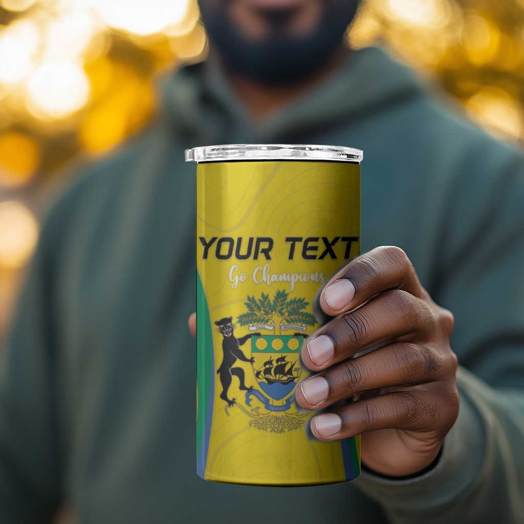 Custom Gabon Football 4 in 1 Can Cooler Tumbler Go Champions Les Pantheres - Wonder Print Shop