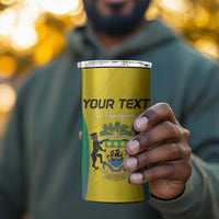 Custom Gabon Football 4 in 1 Can Cooler Tumbler Go Champions Les Pantheres - Wonder Print Shop