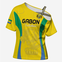 Custom Gabon Football Cross Shoulder Shirt Go Champions Les Pantheres - Wonder Print Shop