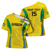 Custom Gabon Football Cross Shoulder Shirt Go Champions Les Pantheres - Wonder Print Shop