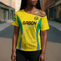 Custom Gabon Football Cross Shoulder Shirt Go Champions Les Pantheres - Wonder Print Shop