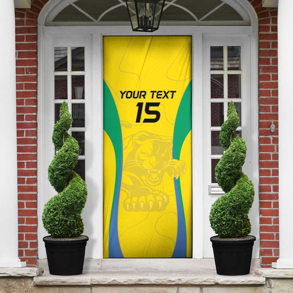 Custom Gabon Football Door Cover Go Champions Les Pantheres - Wonder Print Shop