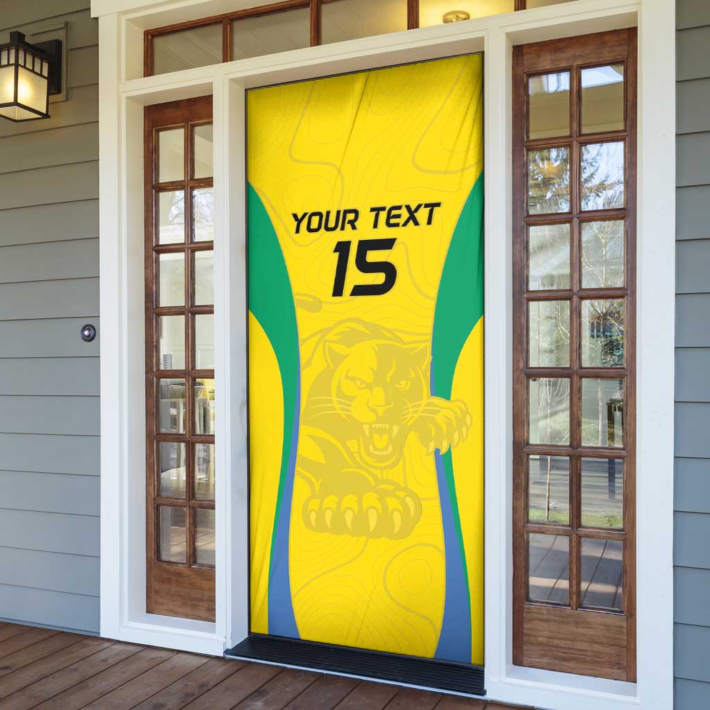 Custom Gabon Football Door Cover Go Champions Les Pantheres - Wonder Print Shop