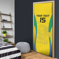 Custom Gabon Football Door Cover Go Champions Les Pantheres - Wonder Print Shop