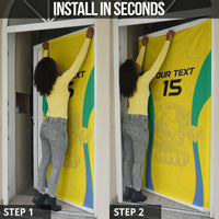 Custom Gabon Football Door Cover Go Champions Les Pantheres - Wonder Print Shop