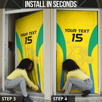 Custom Gabon Football Door Cover Go Champions Les Pantheres - Wonder Print Shop