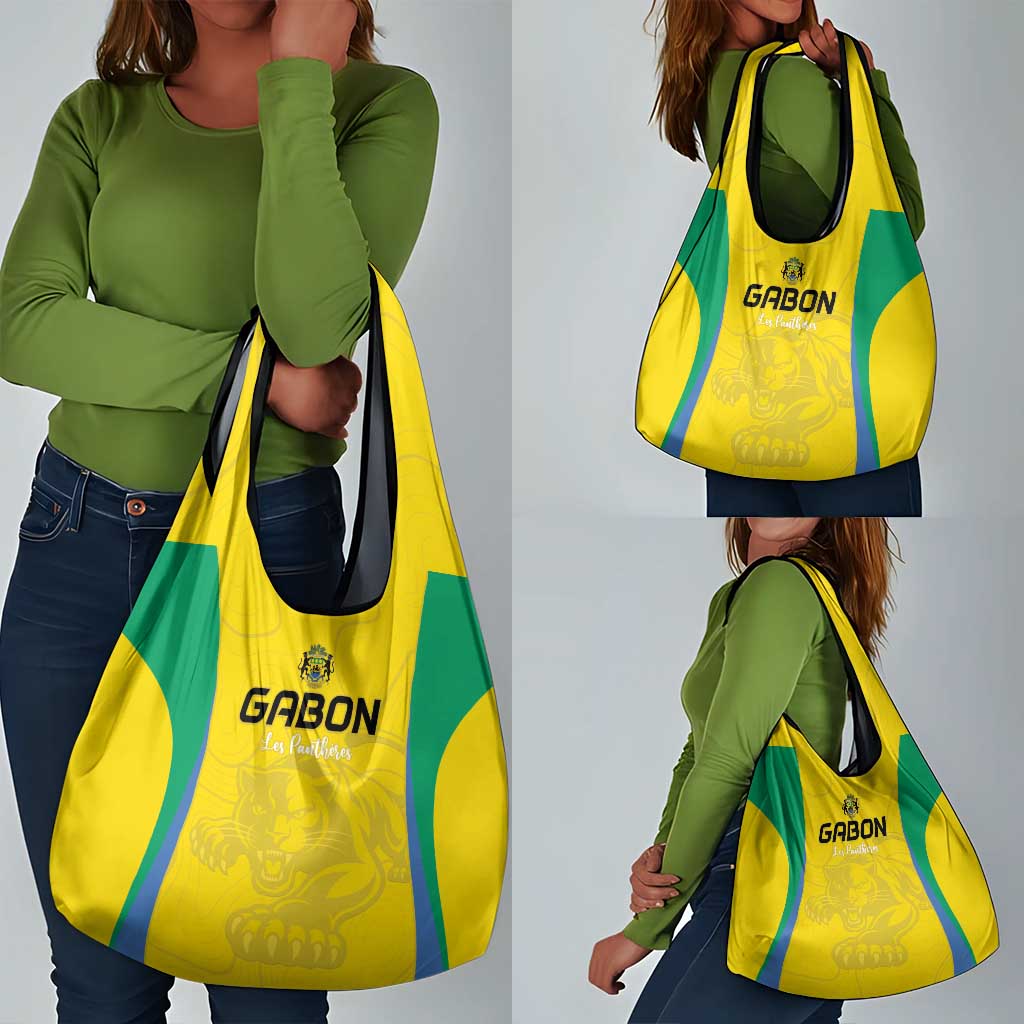 Gabon Football Grocery Bag Go Champions Les Pantheres - Wonder Print Shop