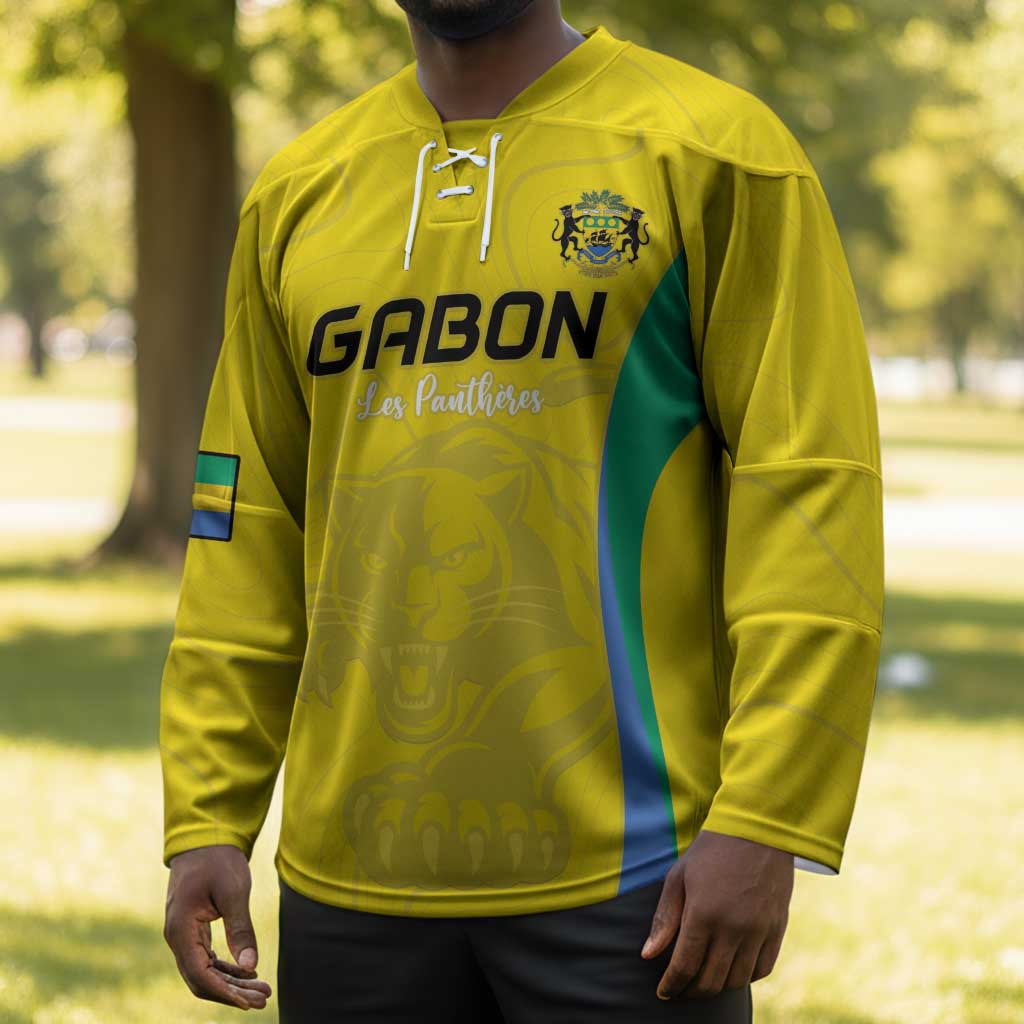 Custom Gabon Football Hockey Jersey Go Champions Les Pantheres - Wonder Print Shop