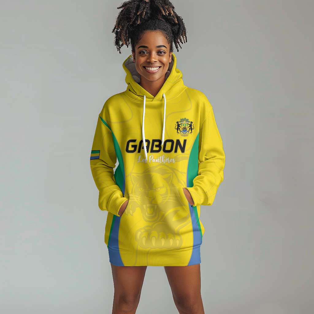 Custom Gabon Football Hoodie Dress Go Champions Les Pantheres - Wonder Print Shop