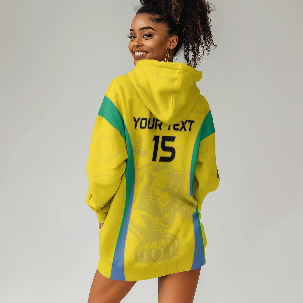 Custom Gabon Football Hoodie Dress Go Champions Les Pantheres - Wonder Print Shop