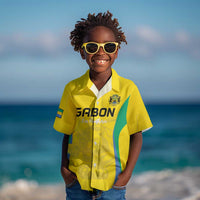 Custom Gabon Football Kid Hawaiian Shirt Go Champions Les Pantheres - Wonder Print Shop