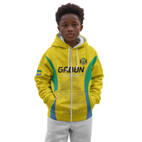 Custom Gabon Football Kid Hoodie Go Champions Les Pantheres - Wonder Print Shop
