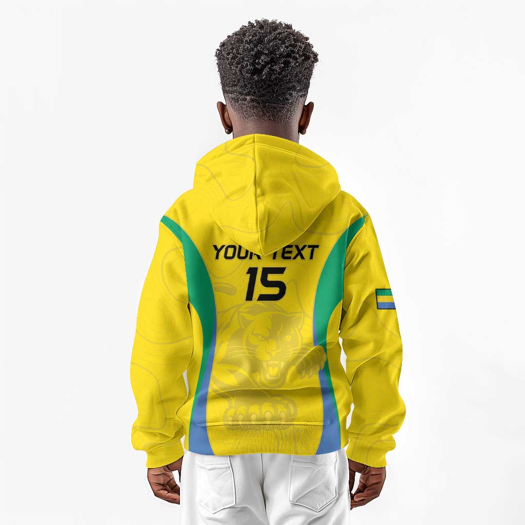 Custom Gabon Football Kid Hoodie Go Champions Les Pantheres - Wonder Print Shop