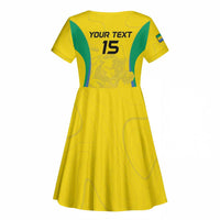 Custom Gabon Football Kid Short Sleeve Dress Go Champions Les Pantheres - Wonder Print Shop
