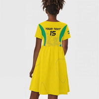 Custom Gabon Football Kid Short Sleeve Dress Go Champions Les Pantheres - Wonder Print Shop