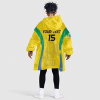 Custom Gabon Football Kid Wearable Blanket Hoodie Go Champions Les Pantheres - Wonder Print Shop