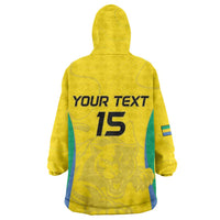 Custom Gabon Football Kid Wearable Blanket Hoodie Go Champions Les Pantheres - Wonder Print Shop