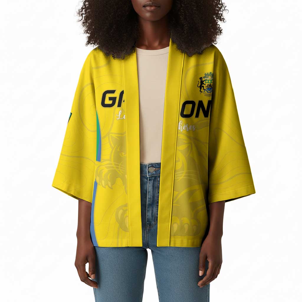 Custom Gabon Football Kimono Go Champions Les Pantheres - Wonder Print Shop