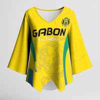 Custom Gabon Football Kimono Sleeve Blouse Go Champions Les Pantheres - Wonder Print Shop