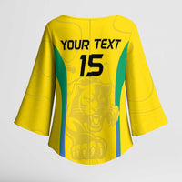 Custom Gabon Football Kimono Sleeve Blouse Go Champions Les Pantheres - Wonder Print Shop