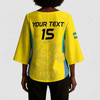 Custom Gabon Football Kimono Sleeve Blouse Go Champions Les Pantheres - Wonder Print Shop