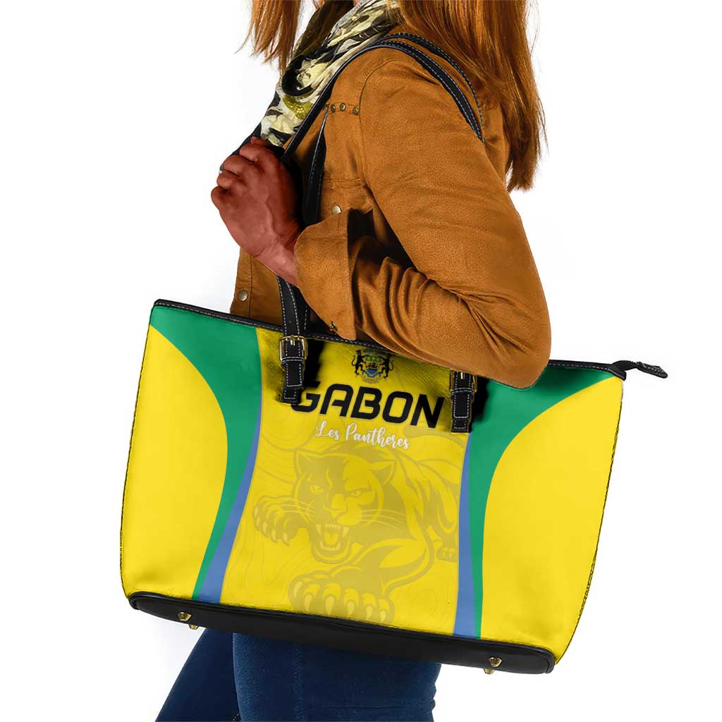Gabon Football Leather Tote Bag Go Champions Les Pantheres - Wonder Print Shop
