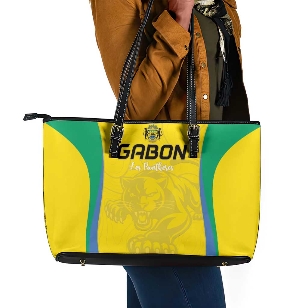 Gabon Football Leather Tote Bag Go Champions Les Pantheres - Wonder Print Shop
