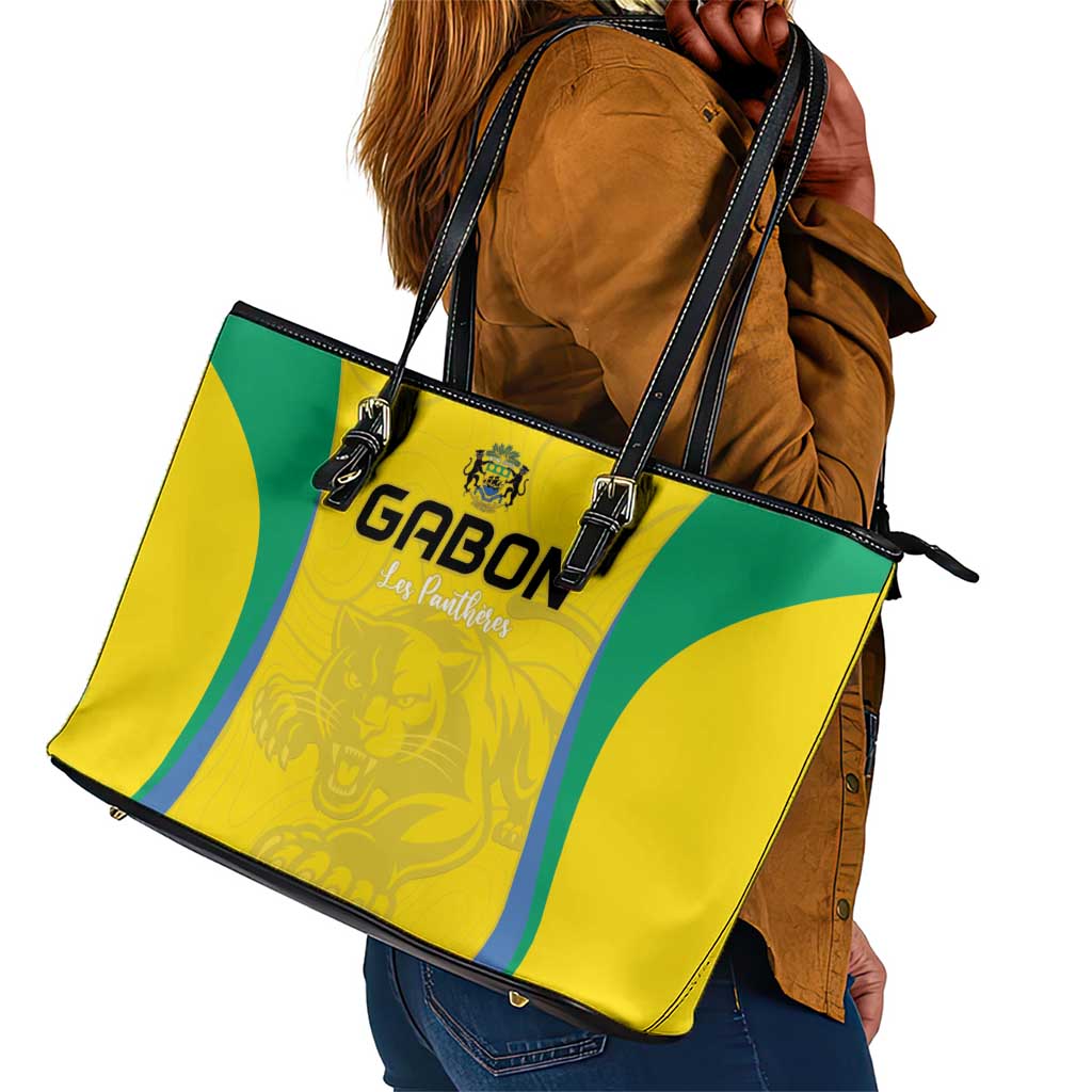 Gabon Football Leather Tote Bag Go Champions Les Pantheres - Wonder Print Shop