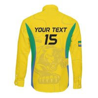 Custom Gabon Football Long Sleeve Button Shirt Go Champions Les Pantheres - Wonder Print Shop