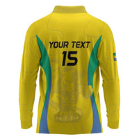 Custom Gabon Football Long Sleeve Polo Shirt Go Champions Les Pantheres - Wonder Print Shop