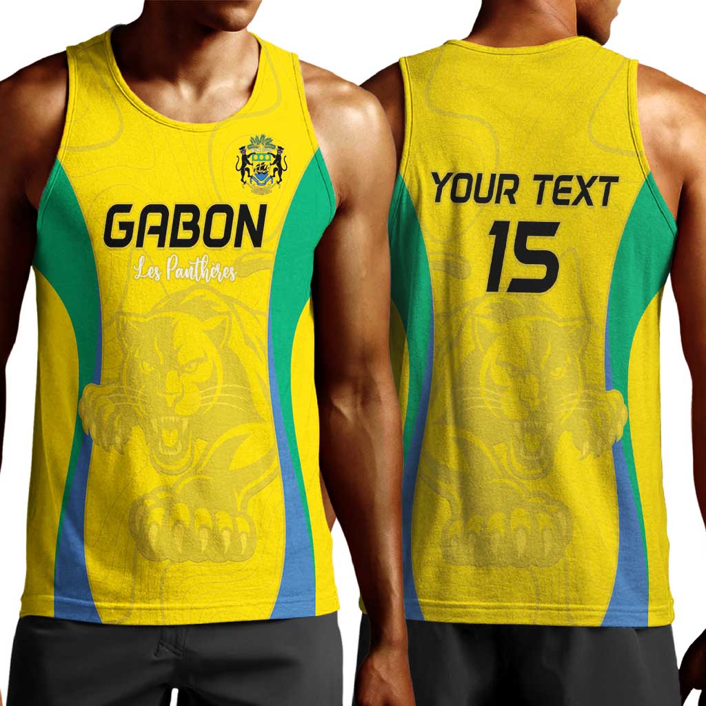 Custom Gabon Football Men Tank Top Go Champions Les Pantheres - Wonder Print Shop