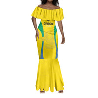 Custom Gabon Football Mermaid Dress Go Champions Les Pantheres - Wonder Print Shop