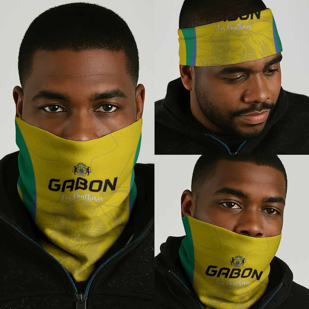 Gabon Football Neck Gaiter Go Champions Les Pantheres - Wonder Print Shop