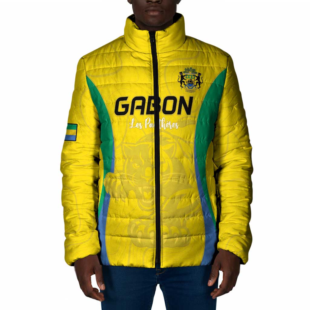 Custom Gabon Football Padded Jacket Go Champions Les Pantheres - Wonder Print Shop