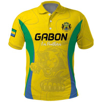 Custom Gabon Football Polo Shirt Go Champions Les Pantheres - Wonder Print Shop