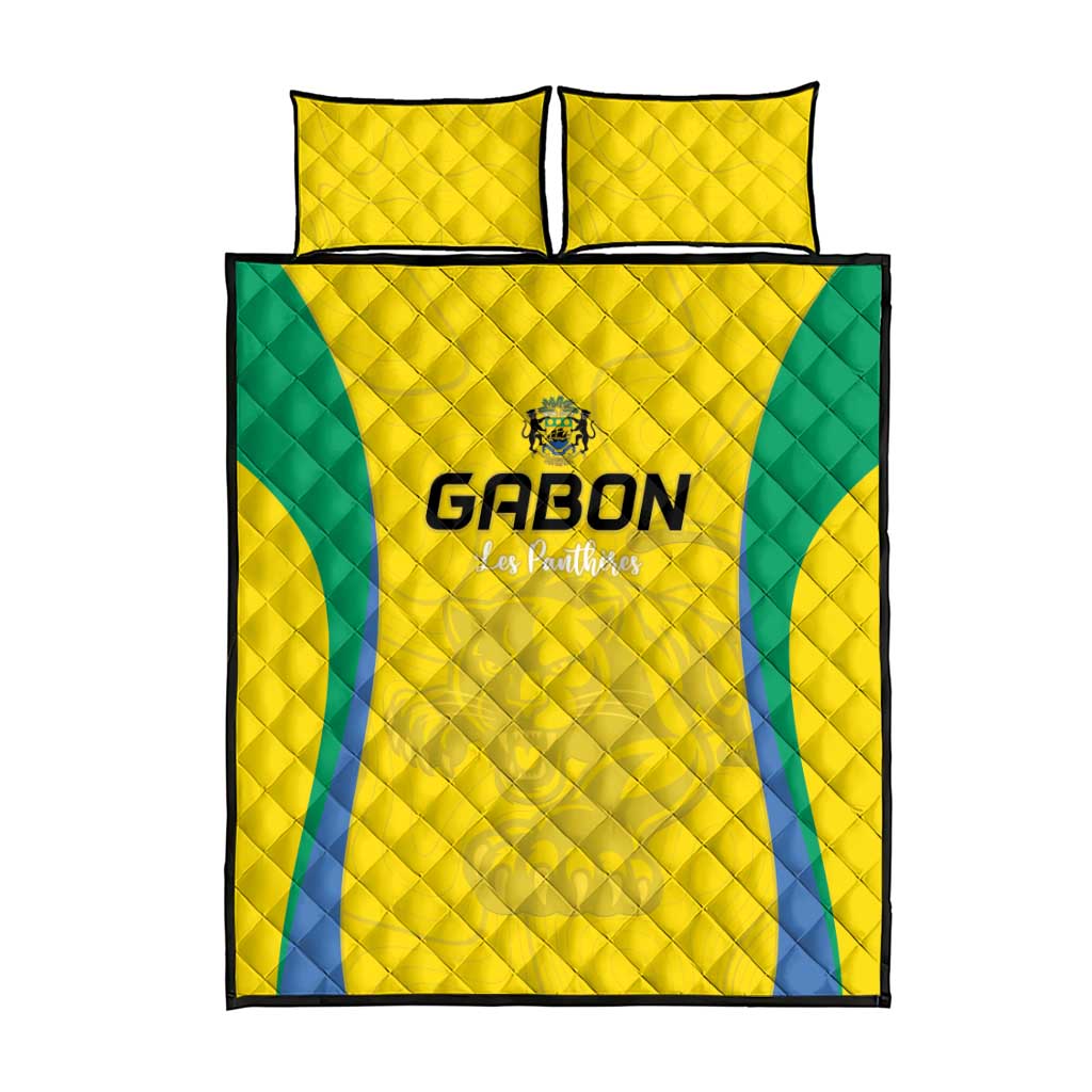 Gabon Football Quilt Bed Set Go Champions Les Pantheres - Wonder Print Shop