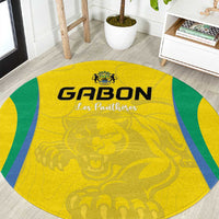 Gabon Football Round Carpet Go Champions Les Pantheres - Wonder Print Shop