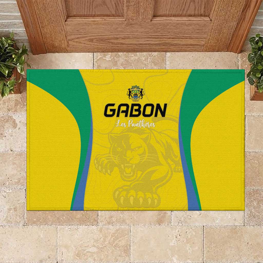 Gabon Football Rubber Doormat Go Champions Les Pantheres - Wonder Print Shop