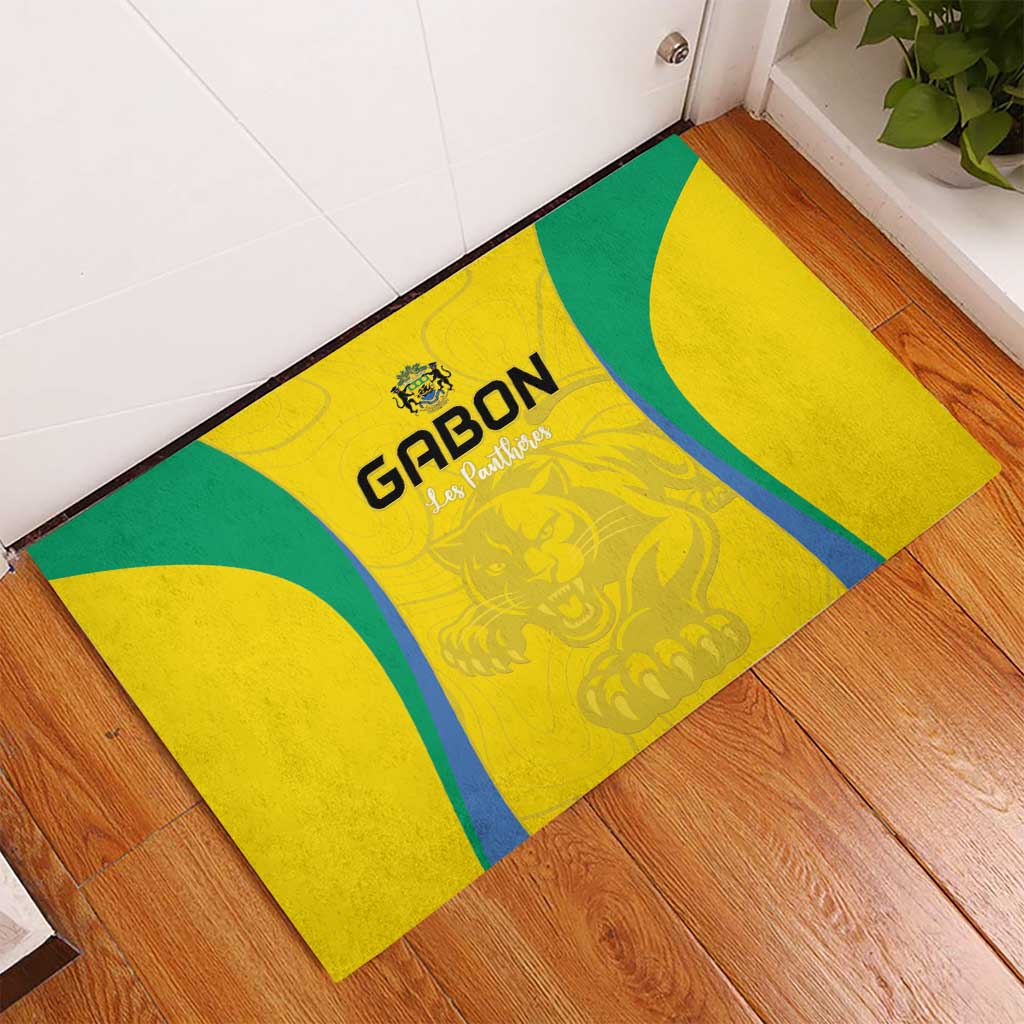 Gabon Football Rubber Doormat Go Champions Les Pantheres - Wonder Print Shop