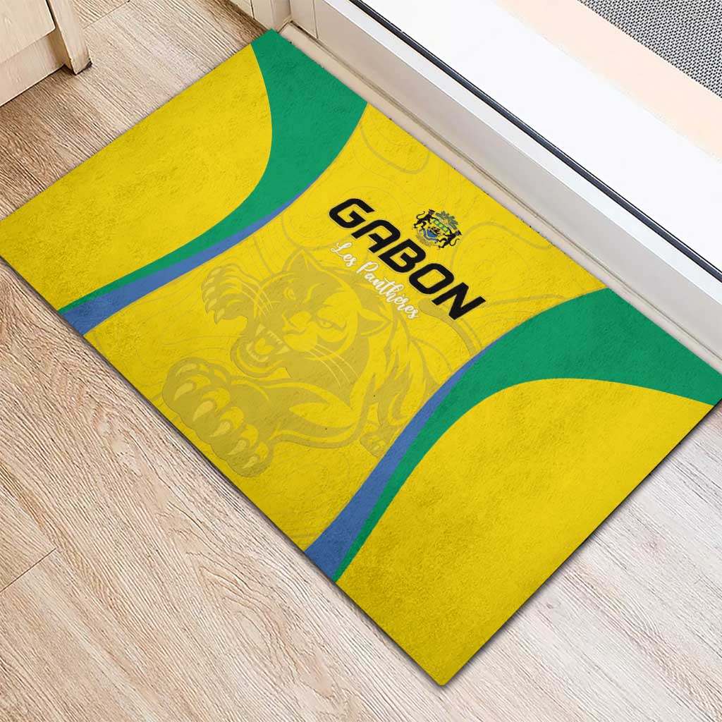 Gabon Football Rubber Doormat Go Champions Les Pantheres - Wonder Print Shop